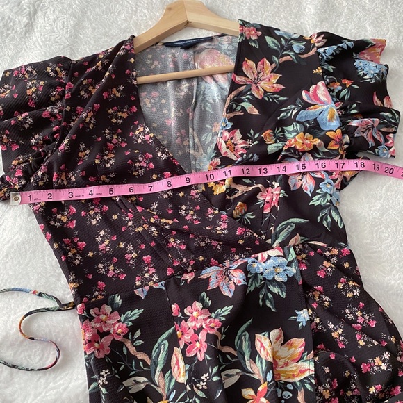 French Connection Floral Patchwork Maxi Dress With Leg Slits - Picture 3 of 9